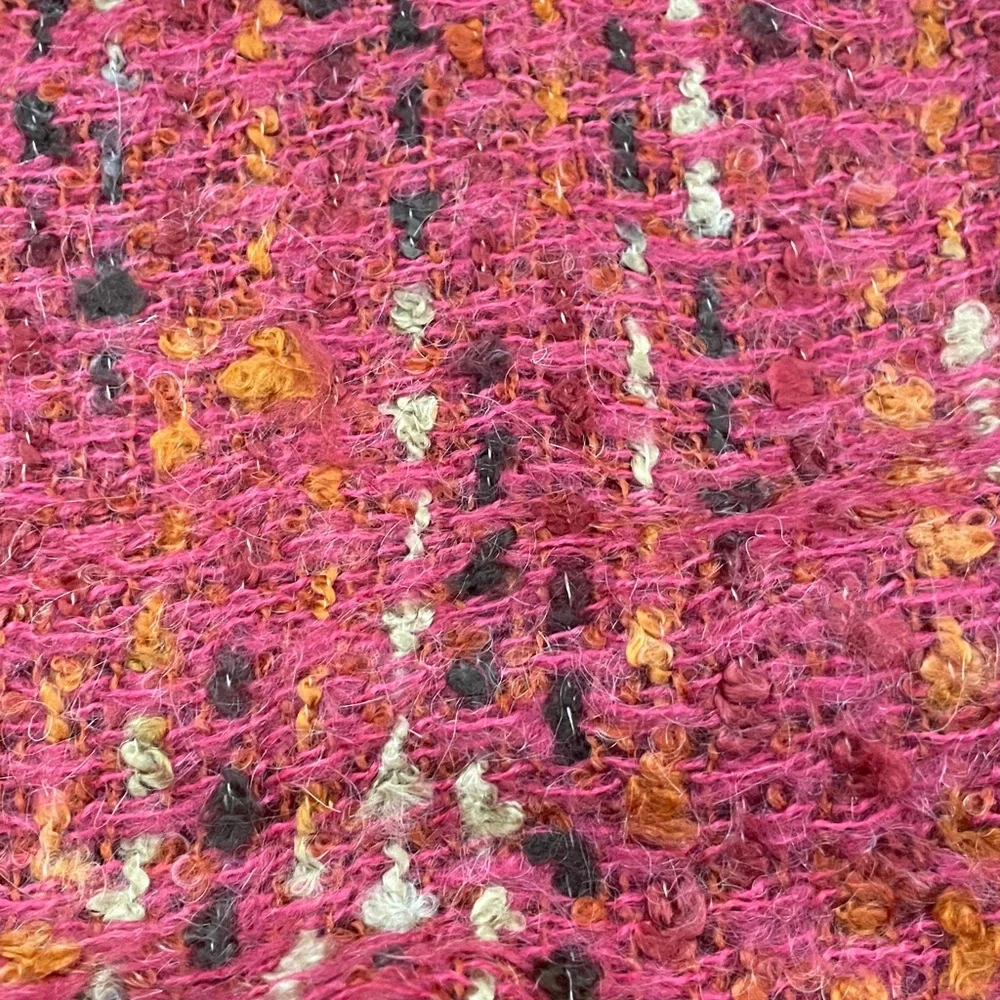 Open weave pink red large scarf wrap boho lagenlook elegant 24”x 76”